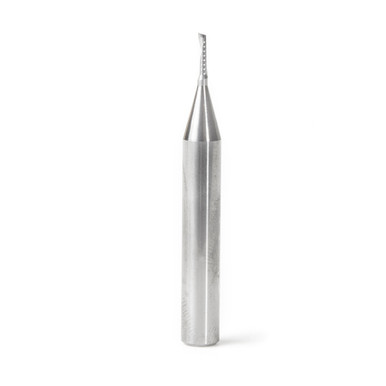 Amana Tool 51441 CNC SC Spiral O Single Flute, Plastic Cutting 1/16 D x 1/4 CH x 1/4 SHK x 2 Inch Long Up-Cut Router Bit with Mirror Finish