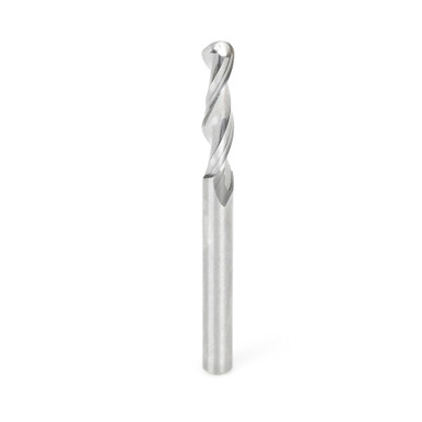 Amana Tool 46428 SC Up-Cut Spiral Ball Nose 1/8 R x 1/4 D x 1-1/8 CH x 1/4 SHK x 3 Inch Long x 2 Flute Router Bit with High Mirror Finish