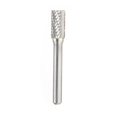Amana Tool BURS-084 Cylindrical Shape SC Head 3/8 D x 3/4 CH x 1/4 SHK x 2-1/2 Inch Long with End, Double Cut SB Burr Bit