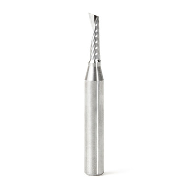 Amana Tool 51447 CNC SC Spiral O Single Flute, Plastic Cutting 5/32 D x 9/16 CH x 1/4 SHK x 2 Inch Long Up-Cut Router Bit with Mirror Finish