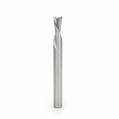 Amana Tool 46437 Solid Carbide Spiral Plunge 1/4 D x 3/8 CH x 1/4 SHK x 2-1/2 Inch Long Down-Cut Router Bit