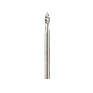 Amana Tool BURS-200 Flame Shape SC 1/8 D x 1/4 CH x 1/8 SHK x 1-1/2 Inch Long Double Cut SH Burr Bit
