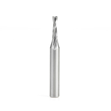 Amana Tool 51762 SC CNC Spiral Double O Flute, Plastic Cutting 1/8 Dia x 1/2 CH x 1/4 Shank x 2 Inch Long Up-Cut Router Bit