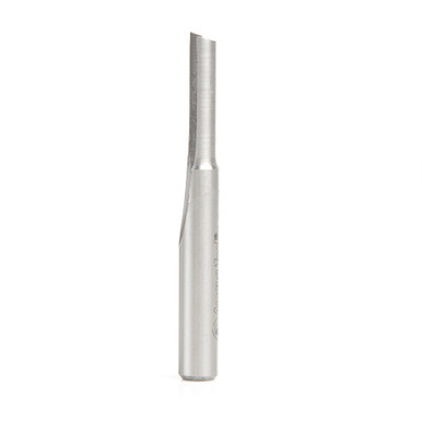 Amana Tool HSS1504 Plastic Cutting, Single Straight O Flute 1/4 D x 3/4 CH x 1/4 SHK x 2-1/8 Inch Long High Speed Steel (HSS) Router Bit