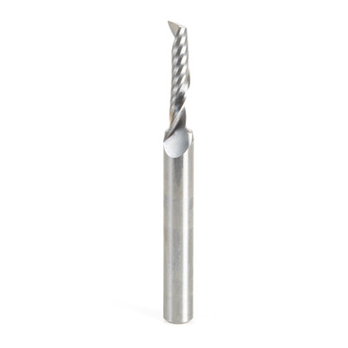 Amana Tool 51456 CNC SC Spiral O Single Flute, Aluminum Cutting 3/16 D x 7/8 CH x 1/4 SHK x 2-1/2 Inch Long Up-Cut Router Bit with Mirror Finish