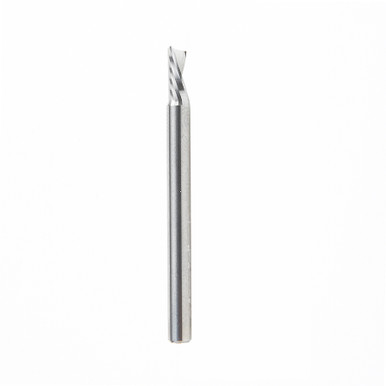 Amana Tool 51771 CNC SC Spiral O Single Flute, Aluminum Cutting 1/8 D x 1/4 CH x 1/8 SHK x 1-1/2 Inch Long Down-Cut Router Bit with Mirror Finish