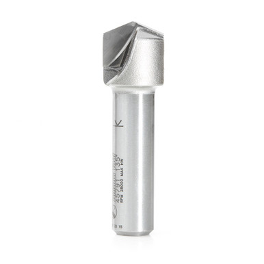 Amana Tool 45791 V-Groove 135 Deg. Folding for Aluminum Composite Material (ACM) Panels Like Alucobond, Dibond, 0.078 Tip Cut Width x 1/2 CH x 3/4 D x 1/2 Inch SHK Carbide Tipped Router Bit