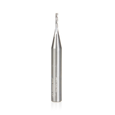 Amana Tool 46290-U CNC 2D and 3D Carving 0.10 Deg Tapered Angle Flat Bottom x 1/16 D x 5/16 CH x 1/4 SHK x 2 Inch Long x 3 Flute SC Router Bit