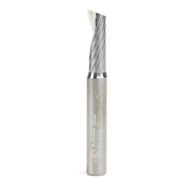 Amana Tool 51377 CNC SC Spiral O Single Flute, Aluminum Cutting 1/4 D x 3/4 CH x 1/4 SHK x 2 Inch Long Up-Cut Router Bit with Mirror Finish
