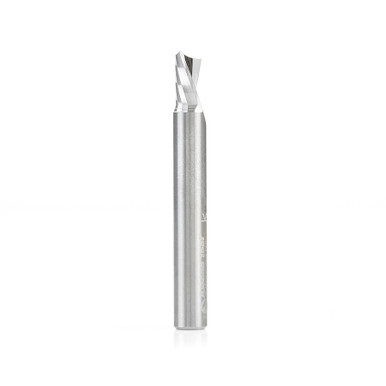 Amana Tool 51774 CNC SC Spiral O Single Flute, Aluminum Cutting 1/4 D x 3/8 CH x 1/4 SHK x 2 Inch Long Down-Cut Router Bit with Mirror Finish