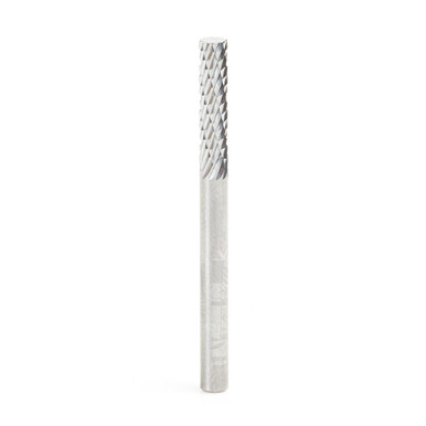 Amana Tool BURS-098 Cylindrical Shape SC Head 1/8 D x 9/16 CH x 1/8 SHK x 1-1/2 Inch Long Double Cut SA Burr Bit