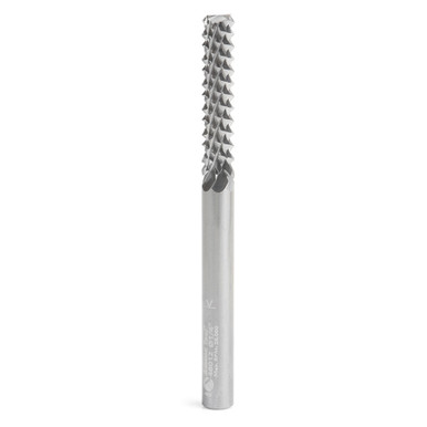 Amana Tool 48012 Medium Burr with End Mill Point 1/4 D x 1-1/8 CH x 1/4 SHK x 3 Inch Long SC Fiberglass and Composite Cutting Router Bit