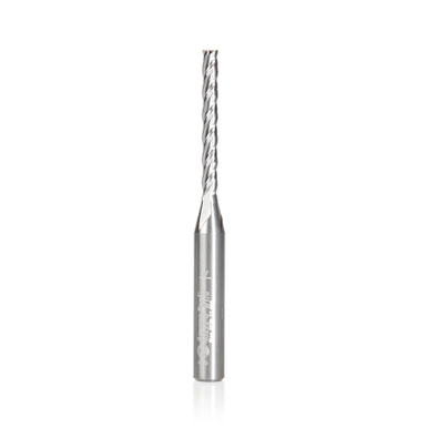 Amana Tool 46292-U CNC 2D and 3D Carving 0.10 Deg Tapered Angle Flat Bottom x 1/8 D x 1-3/32 CH x 1/4 SHK x 2-1/2 Inch Long x 4 Flute SC Router Bit