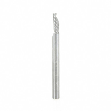Amana Tool 51506 CNC SC Spiral O Single Flute, Aluminum Cutting 1/8 D x 5/16 CH x 1/8 SHK x 1-1/2 Inch Long Down-Cut Router Bit with Mirror Finish
