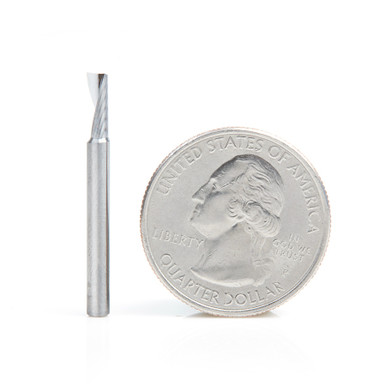 Amana Tool 51371 Metric SC Spiral O Single Flute, Aluminum Cutting 3 D x 8 CH x 3 SHK x 30mm Long Up-Cut Router Bit with Mirror Finish
