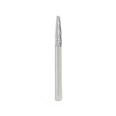 Amana Tool BURS-138 Tree Shape SC Head 1/8 D x 1/2 CH x 1/8 SHK x 1-1/2 Inch Long Double Cut SF Burr Bit