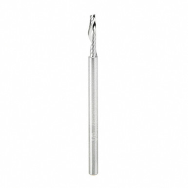 Amana Tool 51410 CNC SC Spiral O Single Flute, Plastic Cutting 1/8 D x 1/2 CH x 1/8 SHK x 2 Inch Long Up-Cut Router Bit with Mirror Finish