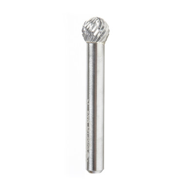 Amana Tool BURS-154 Ball Shape SC Head 3/8 D x 5/16 CH x 1/4 SHK x 2-1/8 Inch Long Double Cut SD Burr Bit