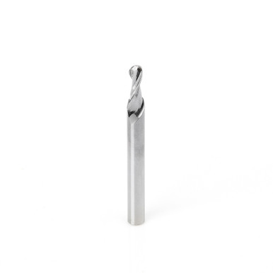 Amana Tool 46424 Solid Sub Micrograin Carbide Up-Cut Spiral Ball Nose 3/32 R x 3/16 D x 1/2 CH x 1/4 SHK x 2-1/2 Inch Long x 2 Flute Router Bit with High Mirror Finish