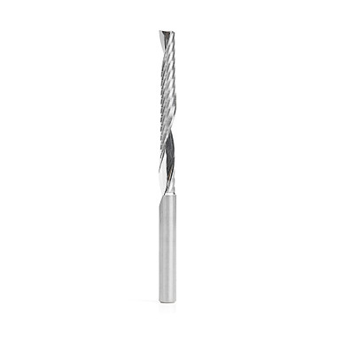 Amana Tool 51646 CNC SC Spiral O Single Flute, Plastic Cutting 1/4 D x 2-1/4 CH x 1/4 SHK x 3-3/4 Inch Long Up-Cut Router Bit with Mirror Finish
