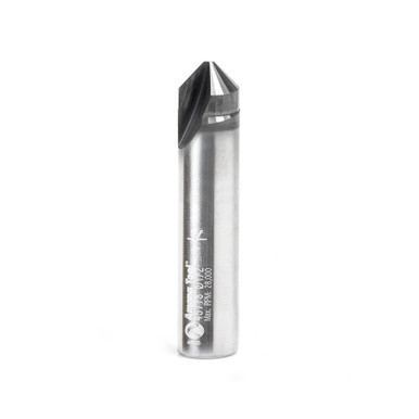 Amana Tool 45778 SC Head V-Groove 90 Deg Folding for Composite Material Panels Like TCM, CCM, ACM, 0.090 Tip Cut Width x 3/8 CH x 1/2 D x 1/2 Inch SHK Router Bit with Steel Shank