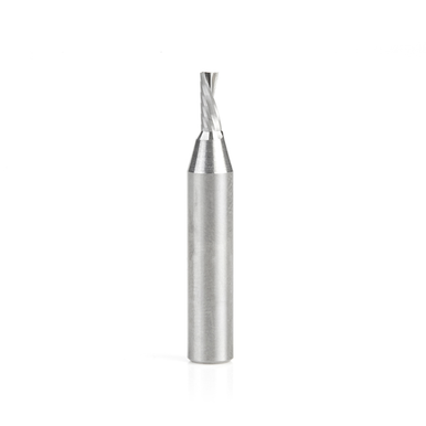 Amana Tool 51523 CNC SC Spiral O Single Flute, Plastic Cutting 1/8 D x 5/16 CH x 1/4 SHK x 1-1/2 Inch Long Down-Cut Router Bit with Mirror Finish