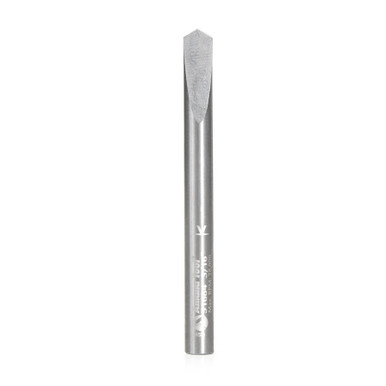 Amana Tool 51684 SC Spiral for Steel, Stainless Steel & Non Ferrous Material 3/16 D x 9/16 CH x 3/16 SHK x 2 Inch Long Spade Drill / CNC Router Bit