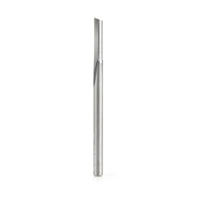 Amana Tool 43502 Solid Carbide Single O Flute, Plastic Cutting 1/8 D x 1/2 CH x 1/8 SHK x 2 Inch Long Router Bit