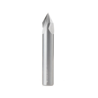 Amana Tool 45629 Solid Carbide V Groove 60 Deg x 1/2 D x 5/8 CH x 1/2 Inch SHK Router Bit