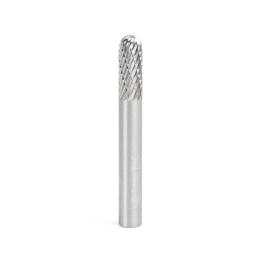 Amana Tool BURS-120 Radius Cylinder SC 1/4 D x 5/8 CH x 1/4 SHK x 2 Inch Long Double Cut SC Burr Bit