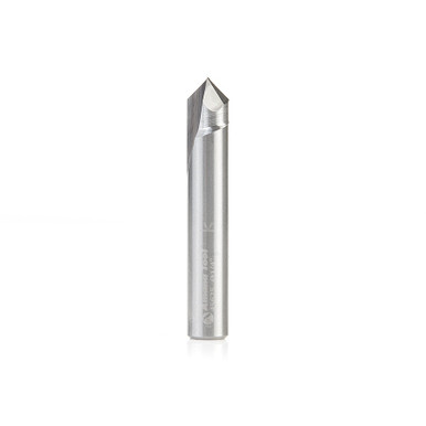 Amana Tool 45625 Solid Carbide V Groove 90 Deg x 1/4 D x 9/16 CH x 1/4 Inch SHK Router Bit