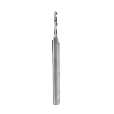 Amana Tool 46385 Solid Carbide Up-Cut Spiral Ball Nose 1/16 Radius x 1/8 Dia x 1/2 Cut Height x 1/4 Shank x 3 Inch Long x 2 Flute Router Bit with High Mirror Finish