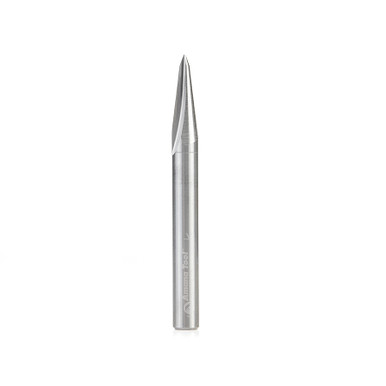 Amana Tool 45628 Solid Carbide V Groove Engraving 15 Deg x 1/4 D x 0.666 CH x 1/4 SHK x 2-1/2 Inch Long Router Bit