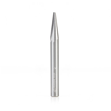 Amana Tool 45627 Solid Carbide V Groove Engraving 15 Deg x 1/4 D x 21/32 CH x 1/4 SHK x 2-1/2 Inch Long Router Bit