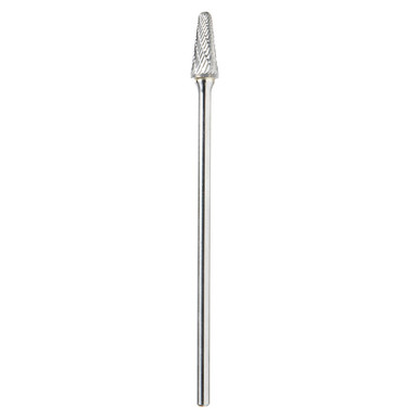 Amana Tool BURS-219 Radius Cone Shape SC Head 1/2 D x 1-1/8 CH x 1/4 SHK x 7-1/8 Inch Long Double Cut SL Burr Bit