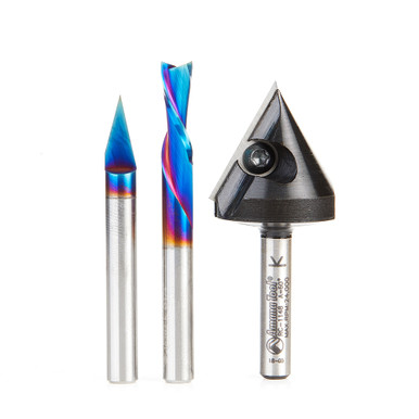 Amana Tool AMS-113 3-Pc CNC Starter Router Bit Pack