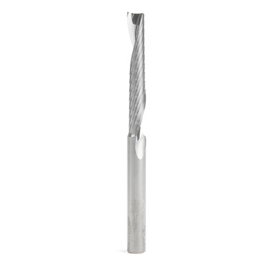 Amana Tool 51499 Metric SC Spiral O Single Flute, Plastic Cutting 6 D x 38 CH x 6 SHK x 75mm Long Up-Cut CNC Router Bit with Mirror Finish