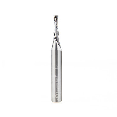 Amana Tool 51782 SC CNC Spiral Double O Flute, Plastic Cutting 1/8 Dia x 1/2 CH x 1/4 Shank x 2 Inch Long Down-Cut Router Bit