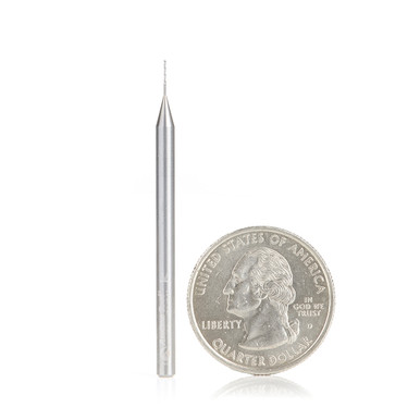 Amana Tool 46402 SC Spiral Plunge 1/64 Dia x 3/32 Cut Height x 1/8 Shank x 2 Inch Long 2 Flute Down-Cut Router Bit