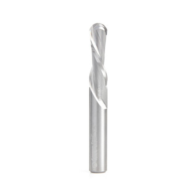Amana Tool 46478 Solid Carbide Double Flute Down-Cut Ball Nose Spiral 3/16 R x 3/8 D x 1-1/4 CH x 3/8 SHK x 3 Inch Long Router Bit