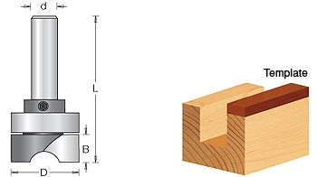 Downshear Router Bit Downshear Mortising Router Bits - Carbide-Tipped with Ball Bearing Guide