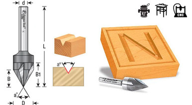 60 Deg V-Groove Router Bits for Sign Making & Lettering
