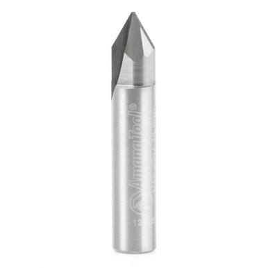 Amana Tool 45782 Solid Carbide V Groove Engraving 60 Deg x 1/4 D x 3/16 CH x 1/4 SHK x 1-5/16 Inch Long Router Bit