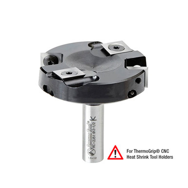 Amana Tool RC-2351 CNC Spoilboard Insert Surfacing & Rabbeting Flycutter 2+2 Flute Design 2-1/2 D x 15/32 CH x 1/2 SHK for ThermoGrip CNC Heat Shrink Tool Holders, Includes 2 Each of HMA-12 and HCK-70