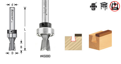 7 Deg Router Bit 7 Degree Dovetail Router Bit - Keller System with Ball Bearing, Carbide ...