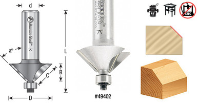 Chamfer Router Bits - Carbide Tipped for Precision Edge Miter