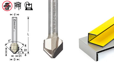 PCD V-Groove Router Bits for ACM Panels - Amana Tool