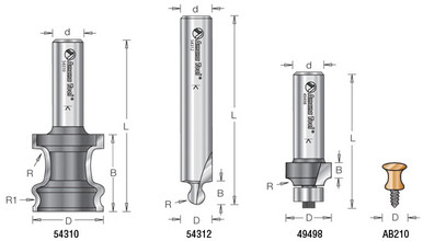 Tambour Router Bit Replacements - Set 54314 Parts | U.S. Patent 7,810,532