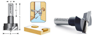 Herringbone Router Bit Hinge Boring Router Bits 60mm - Carbide Tipped 1/2