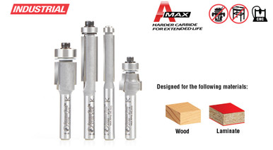 Flush Trim Router Bit Set - Carbide Tipped 1/4